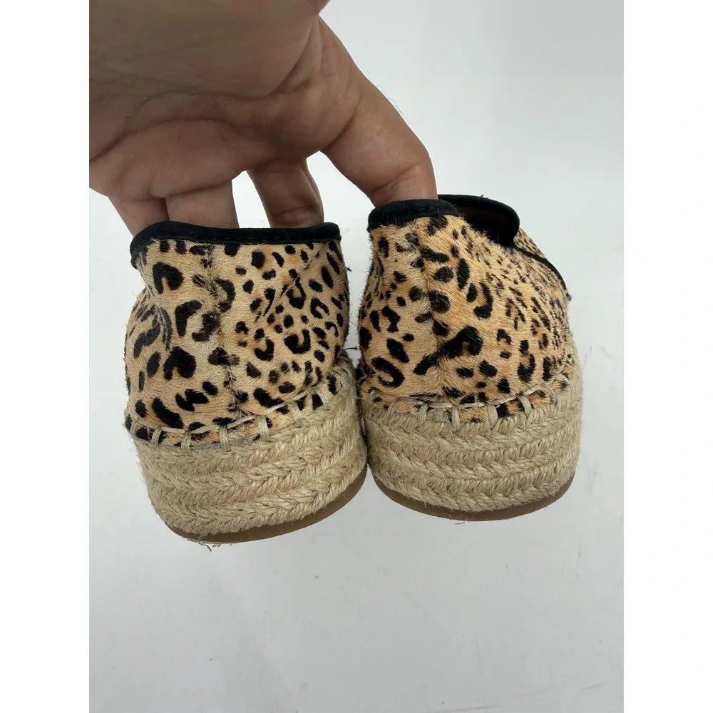 Gianni Bini Leopard Calf Hair Espadrille Platform Loafers Womens 7.5